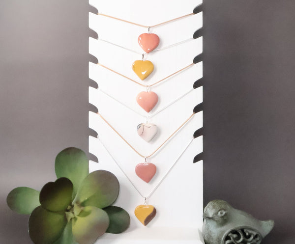 Mookaite Heart Necklace (1" Avg) #J034 - Lucid Willow - Crystal