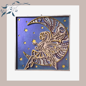 Moon Fairy 3D Handcrafted Wall Decor #H002 - Lucid Willow - Wall Decor