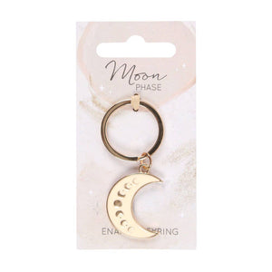 Moon Phase Keyring - Crescent Moon Charm