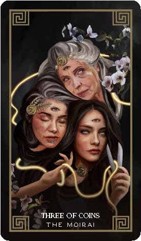 Mythos Tarot: Guidance from the Greek Gods - Three of Coins