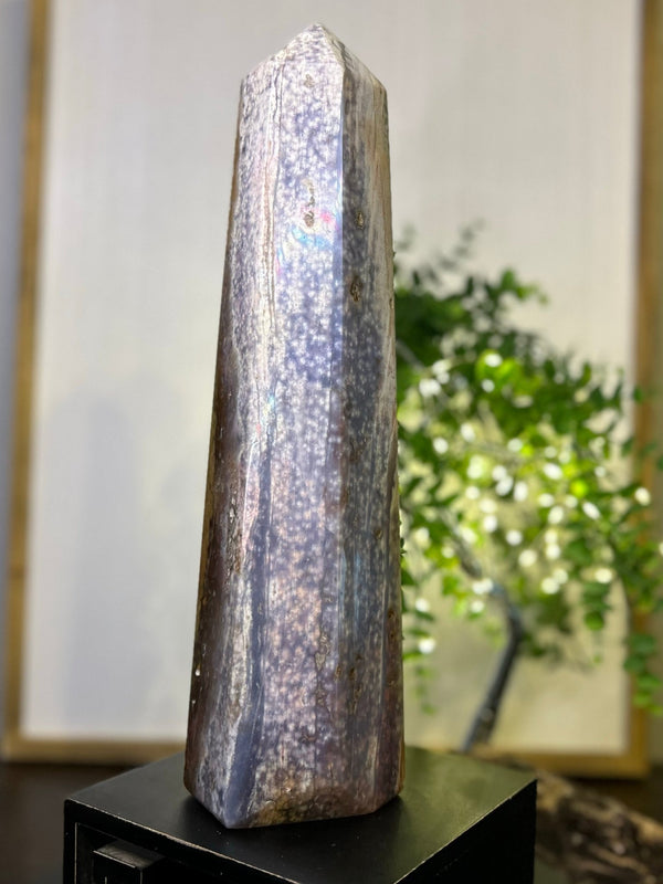 Ocean Jasper Tower #T003 (Approx 14" tall x 3.5" wide) - Lucid Willow - Crystal