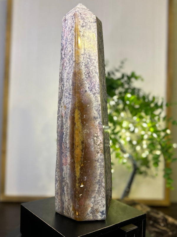 Ocean Jasper Tower #T003 (Approx 14" tall x 3.5" wide) - Lucid Willow - Crystal