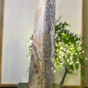 Ocean Jasper Tower #T003 (Approx 14" tall x 3.5" wide) - Lucid Willow - Crystal