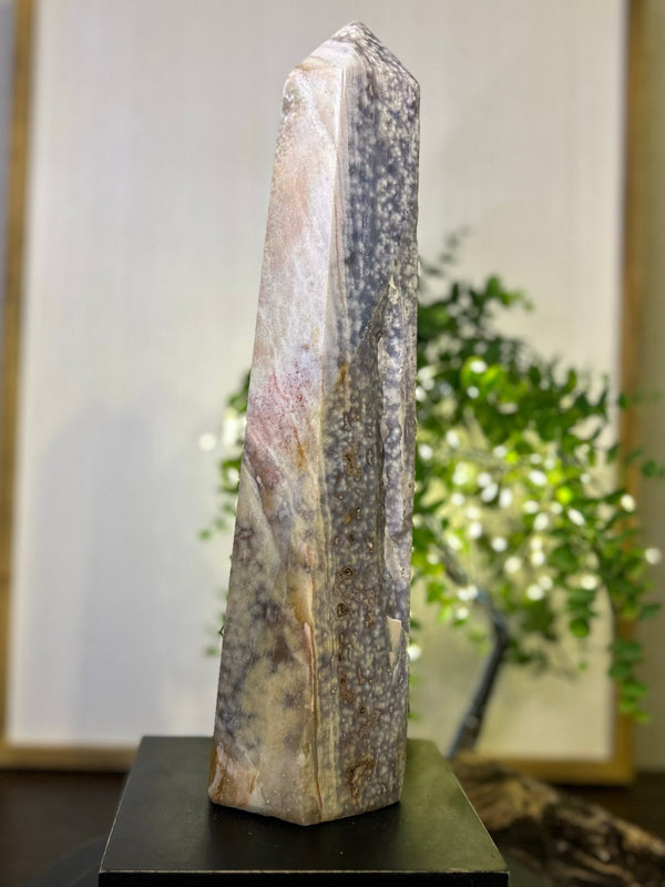 Ocean Jasper Tower #T003 (Approx 14" tall x 3.5" wide) - Lucid Willow - Crystal