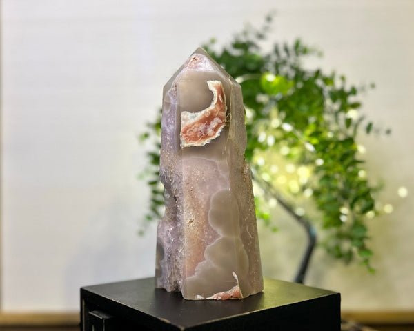 Pink Amethyst x Flower Agate Tower #T002 | Collection Quality Amethyst - Lucid Willow - Crystal
