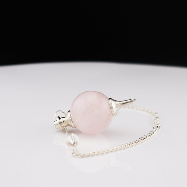 Rose Quartz Ball Pendulum #M025 - Lucid Willow - Pendulum