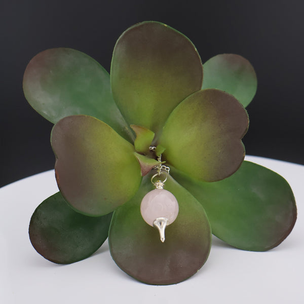 Rose Quartz Ball Pendulum #M025 - Lucid Willow - Pendulum