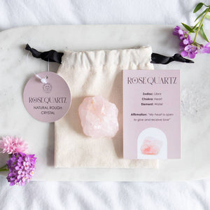 Rose Quartz Natural Rough Crystal | Rose Quartz Pocket Stone - Lucid Willow - Crystal