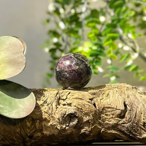 Ruby x Feldspar 47mm Sphere #S015 - Lucid Willow - Crystal