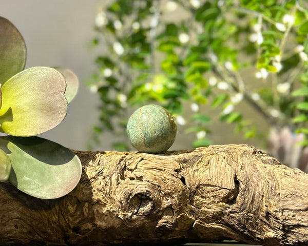 Ruby x Fuchsite 38mm Sphere #S012 - Lucid Willow - Crystal