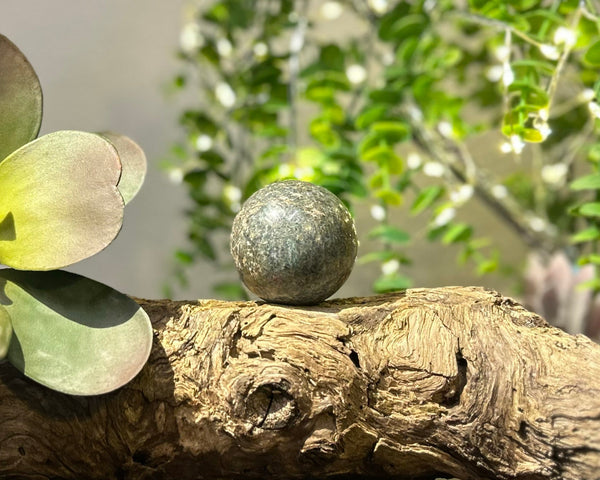 Ruby x Fuchsite 48mm Sphere #S013 - Lucid Willow - Crystal