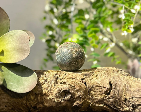 Ruby x Fuchsite 48mm Sphere #S013 - Lucid Willow - Crystal