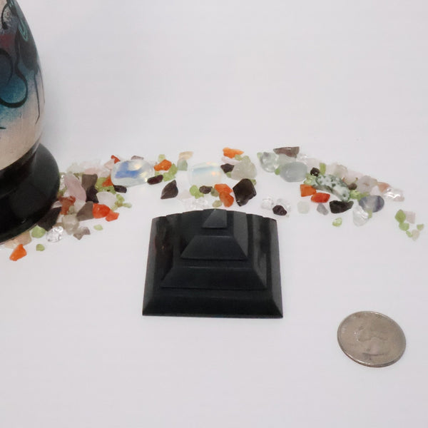 Russian Shungite Sakkara Pyramid (2" Avg) #C108 - Lucid Willow - Crystal